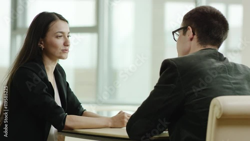 business meeting of man and woman