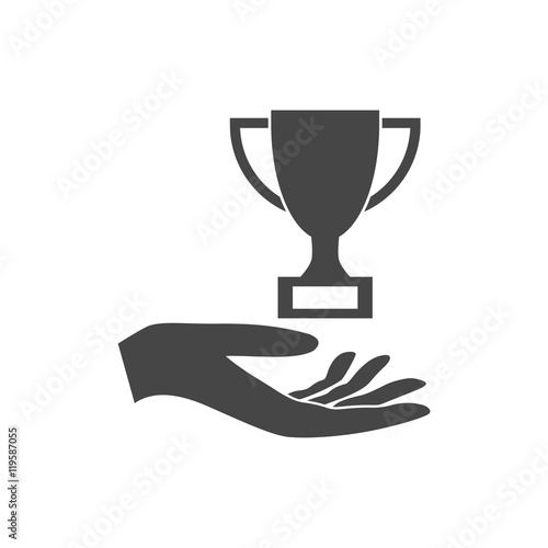 Illustration of a hand offering trophy