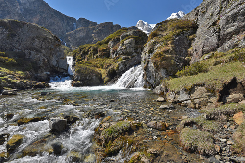 Spring waterfall on the plateau Maillet