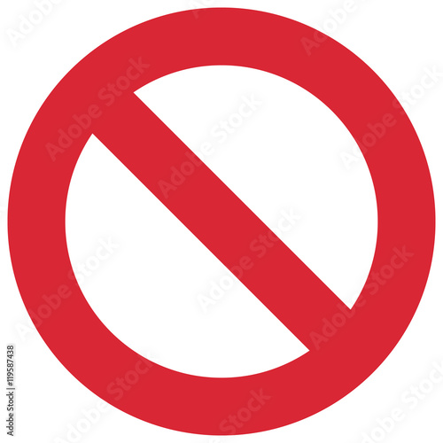 red prohibition symbol isolated on white