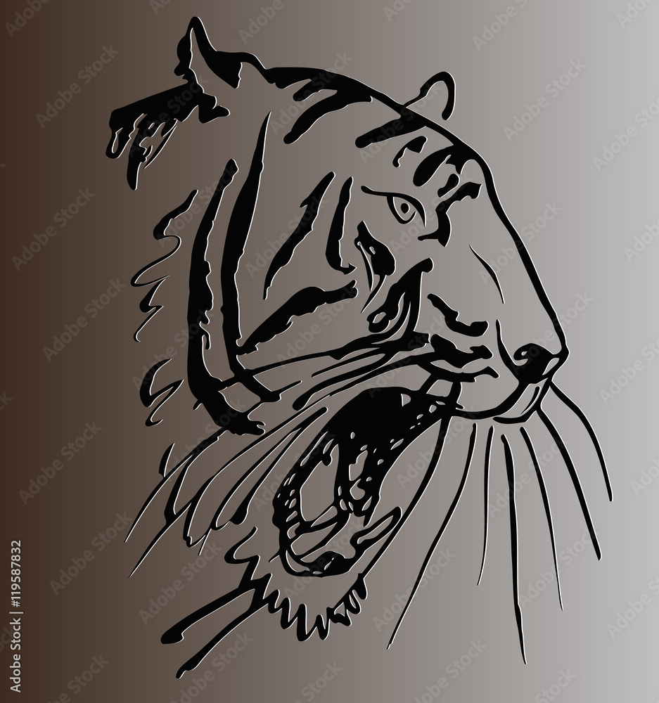 Tiger face tattoo hi-res stock photography and images - Alamy