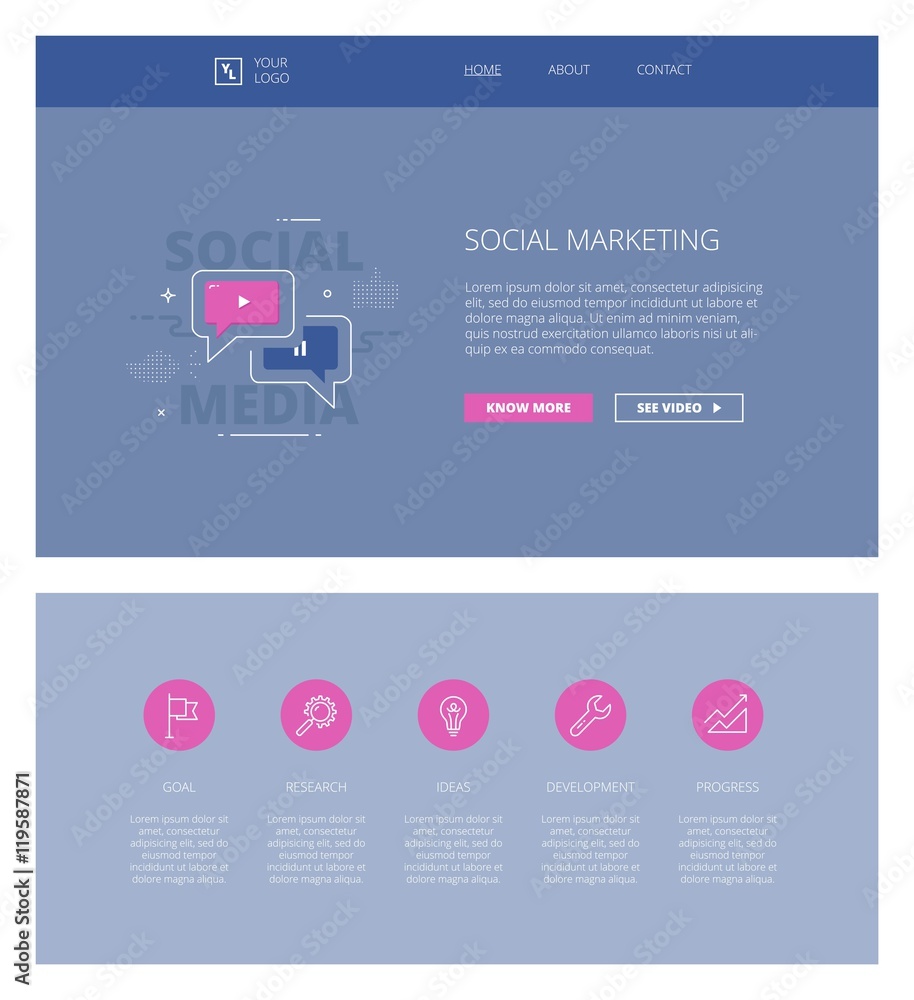 Social Marketing vector design template for websites and apps Social Marketing vector design template for websites and apps