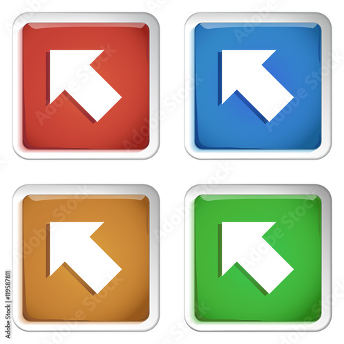 ikona kwadratowy plastikowy przycisk wektor