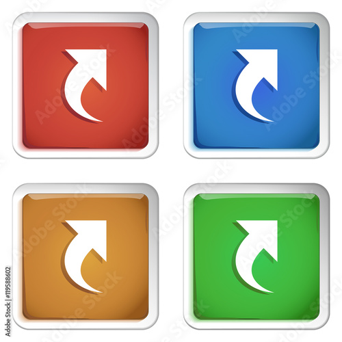 ikona kwadratowy plastikowy przycisk wektor