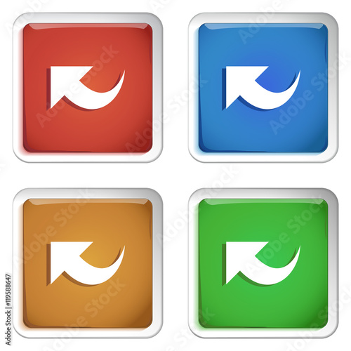 ikona kwadratowy plastikowy przycisk wektor