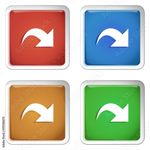 ikona kwadratowy plastikowy przycisk wektor