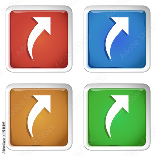 ikona kwadratowy plastikowy przycisk wektor