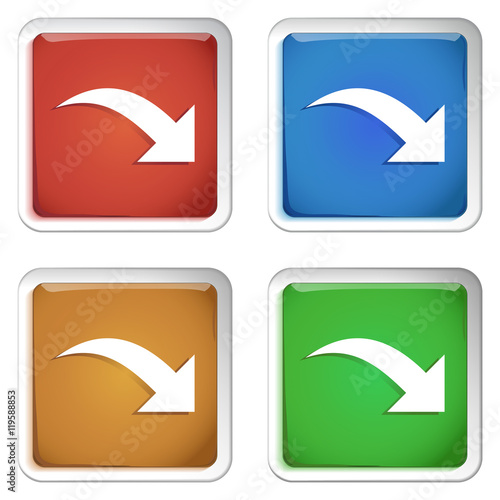 ikona kwadratowy plastikowy przycisk wektor