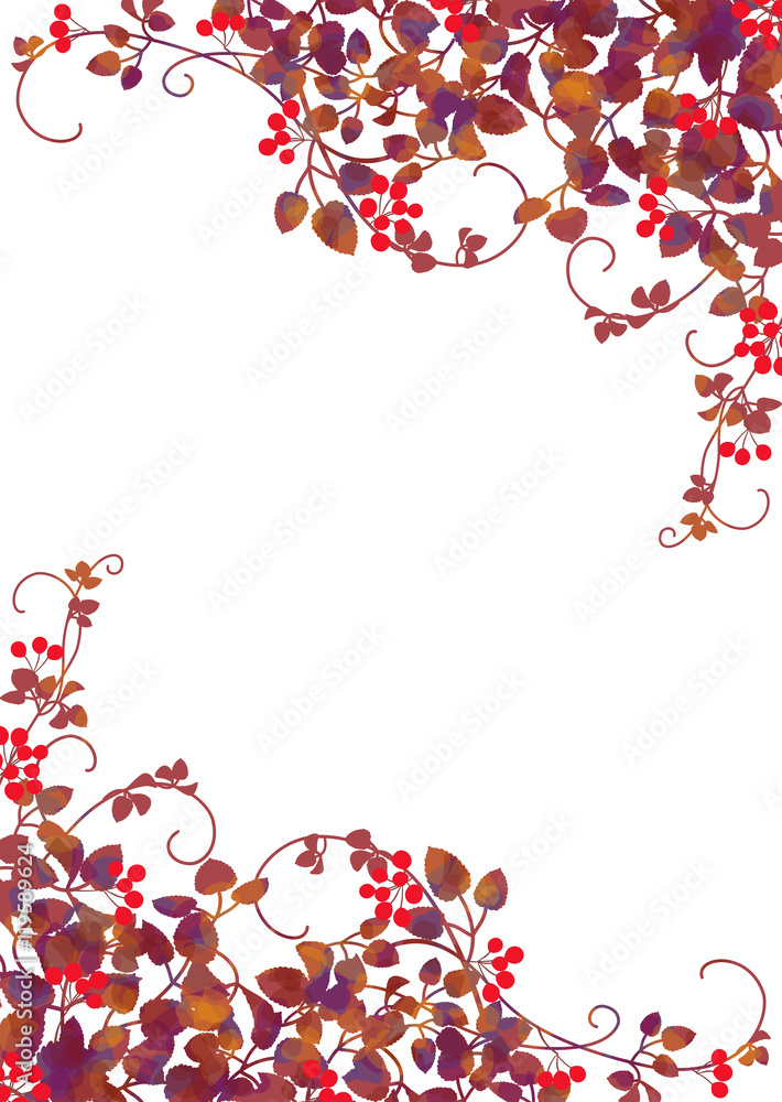 クリスマス つる植物 赤い実 背景 Stock Vector Adobe Stock