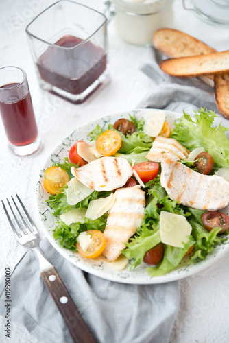Classical Caesar Salad with chicken 