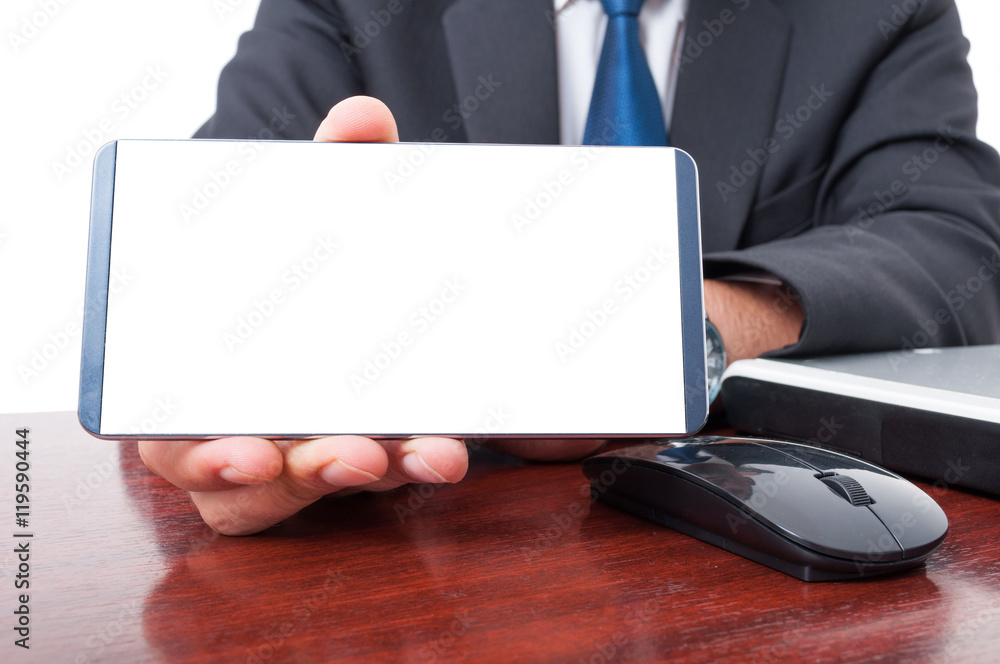 Closeup of ceo hand holding smartphone Closeup of ceo hand holding smartphone