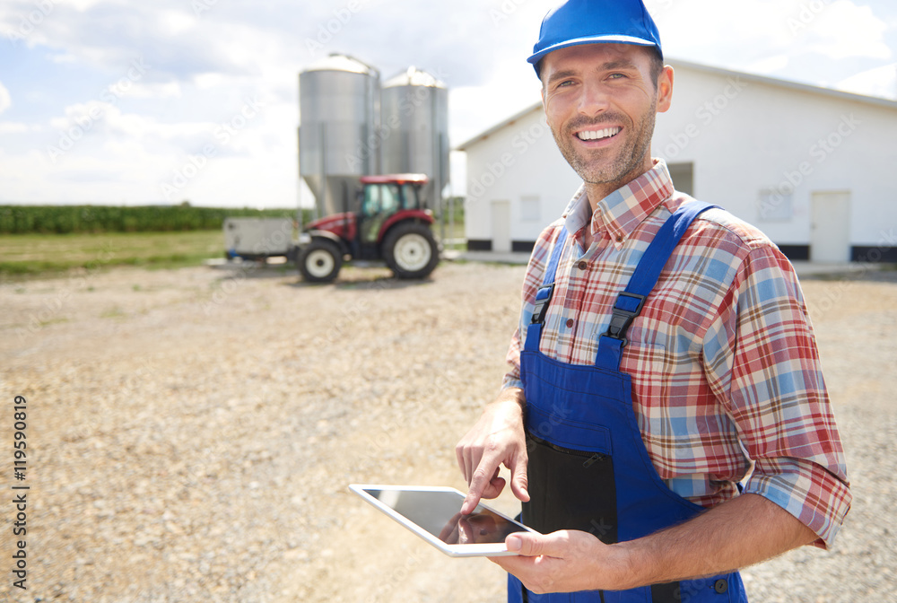 Fototapeta premium Modern farmer and his business