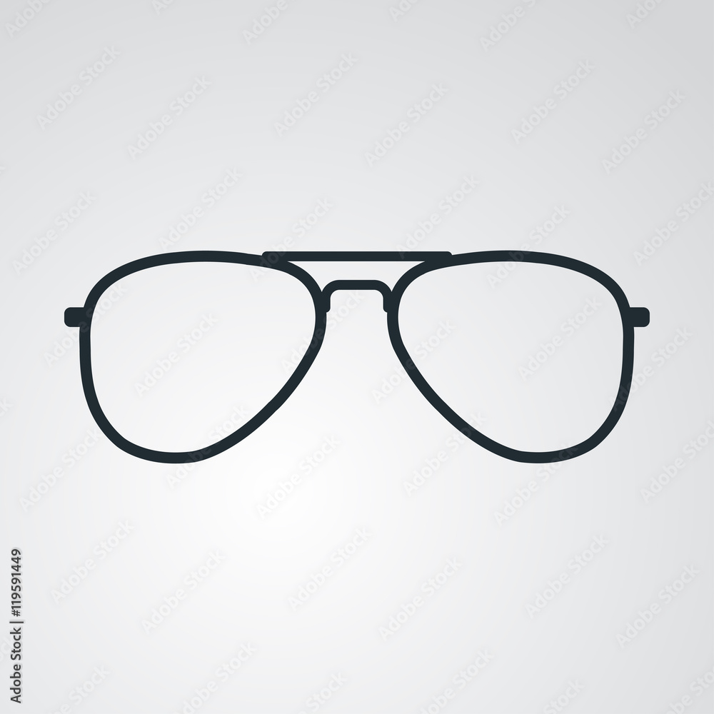 Icono plano gafas cristal ovalado en fondo degradado Icono plano gafas cristal ovalado en fondo degradado