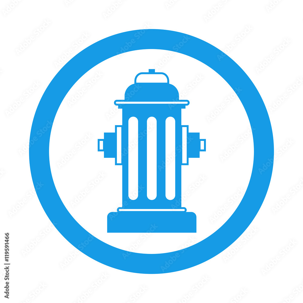 Icono plano hidrante en circulo azul Icono plano hidrante en circulo azul