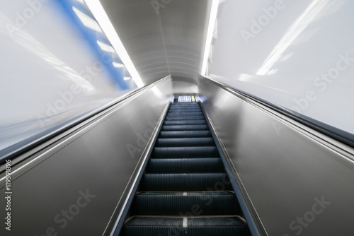 Escalator in an underground station