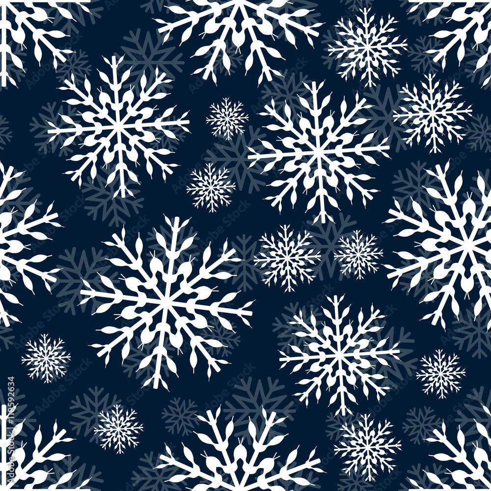Seamless repeating pattern of snowflakes.Vector Seamless repeating pattern of snowflakes.Vector