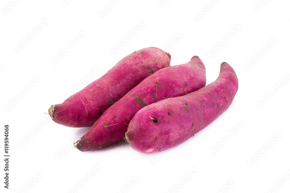 Sweet potato on the white background