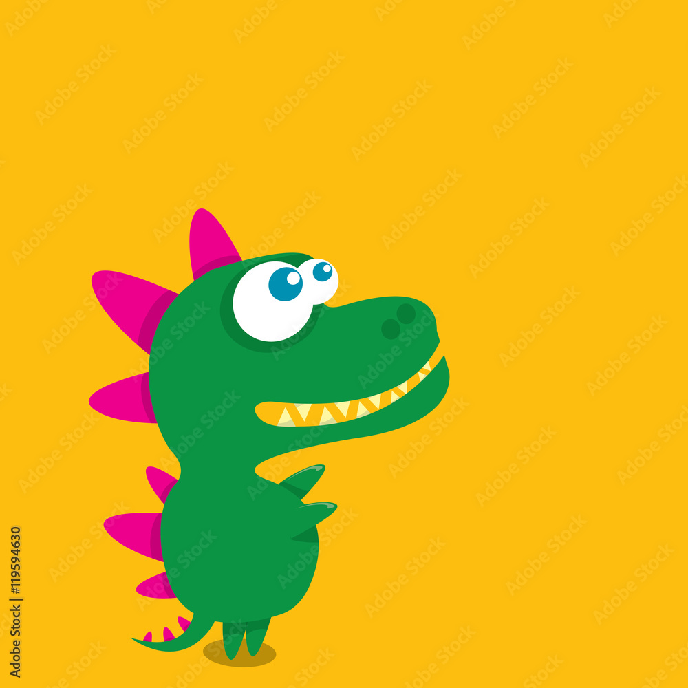 Vector cartoon funny dragon. Cartoon Dinosaur. Vector cartoon funny dragon. Cartoon Dinosaur.