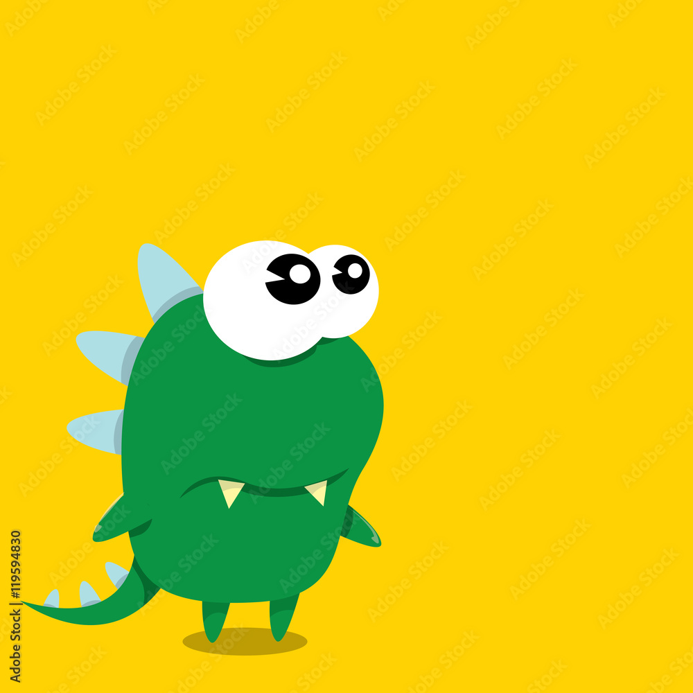 Vector cartoon funny dragon. Cartoon Dinosaur. Vector cartoon funny dragon. Cartoon Dinosaur.