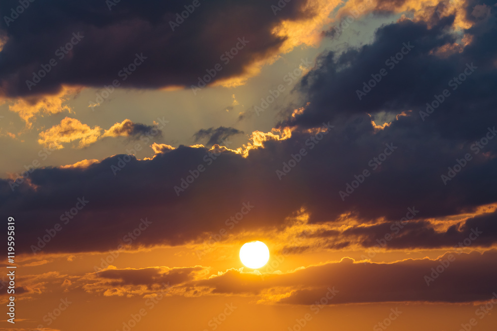The cloud stream on the background of sunset The cloud stream on the background of sunset
