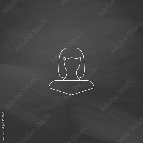 Girl head computer symbol