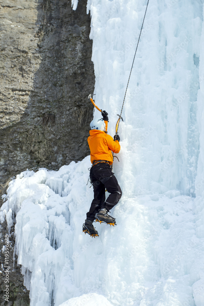Ice climbing. Ice climbing.