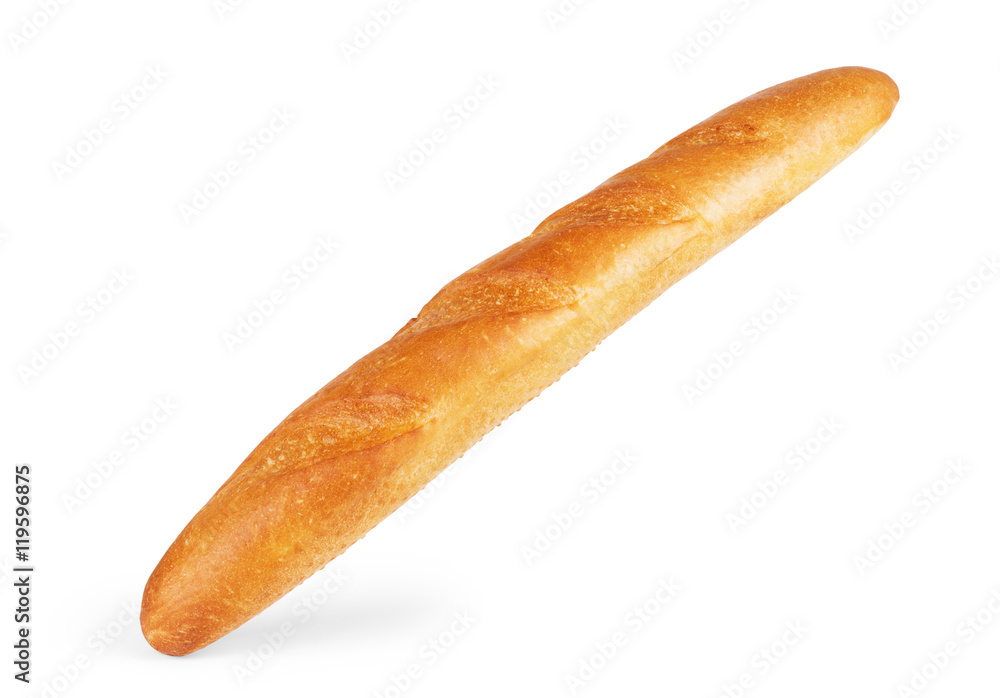 French baguette white bread isolated on a white background baker French baguette white bread isolated on a white background baker