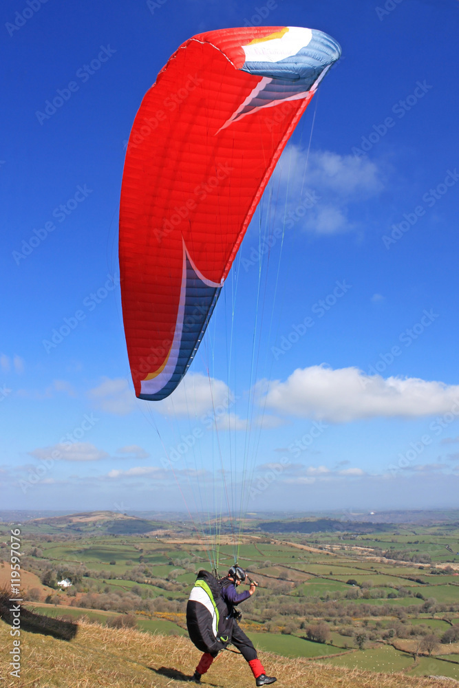 Obraz premium Paraglider launching