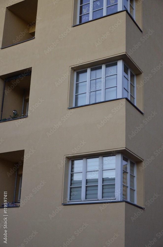 Fototapeta premium Corner windows in an apartment building
