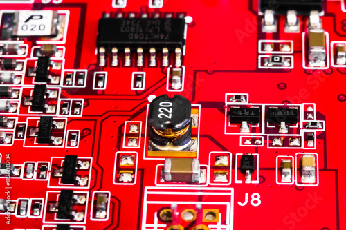 inductor on the red printed circruit board