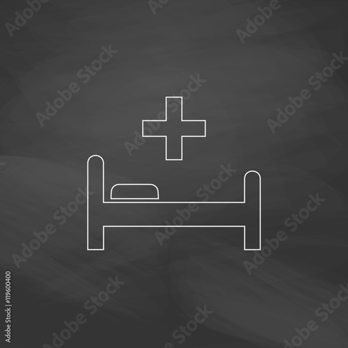 Hospital bed computer symbol