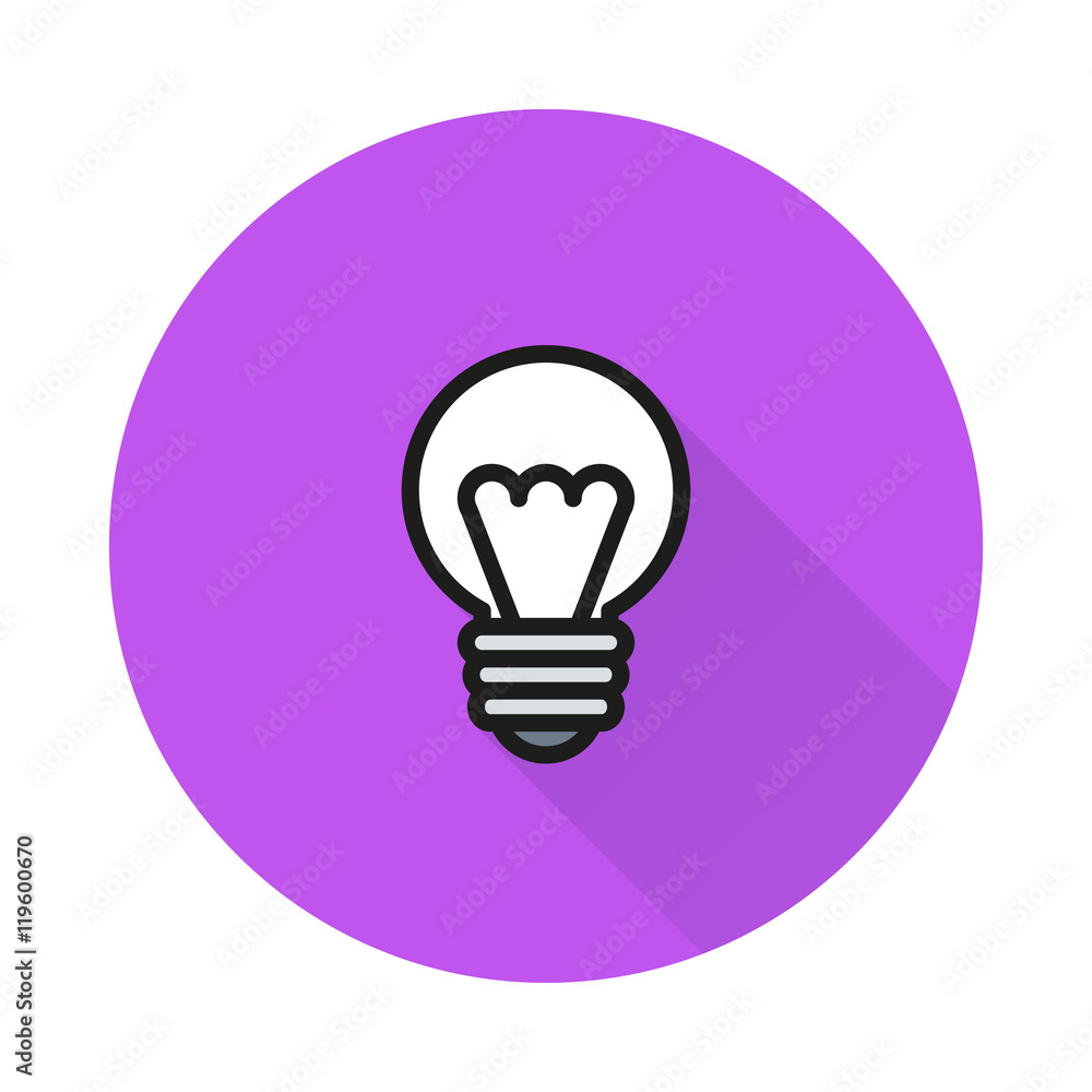 lamp sign icon on round background lamp sign icon on round background