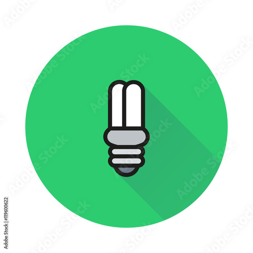 Energy saving Light Bulb on round background