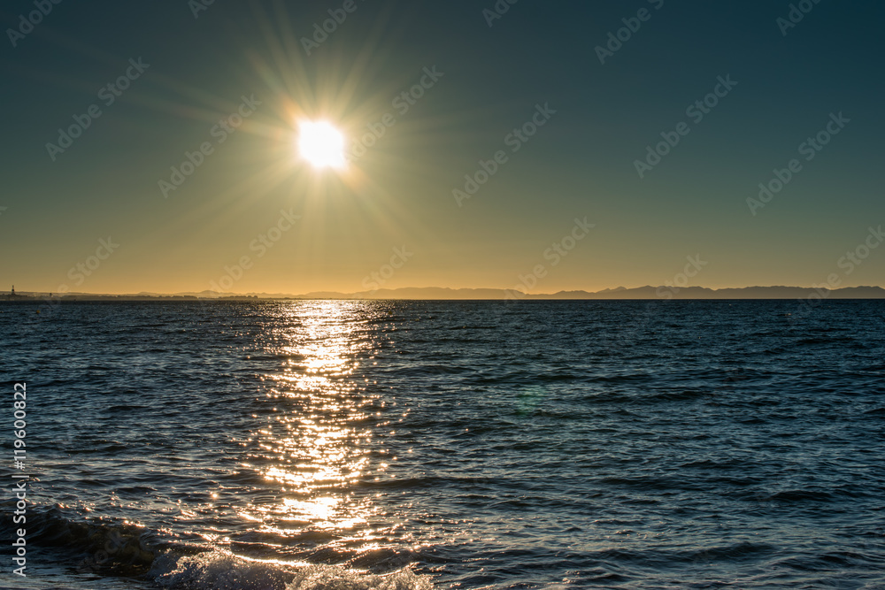 sunrise over mediterranean sea