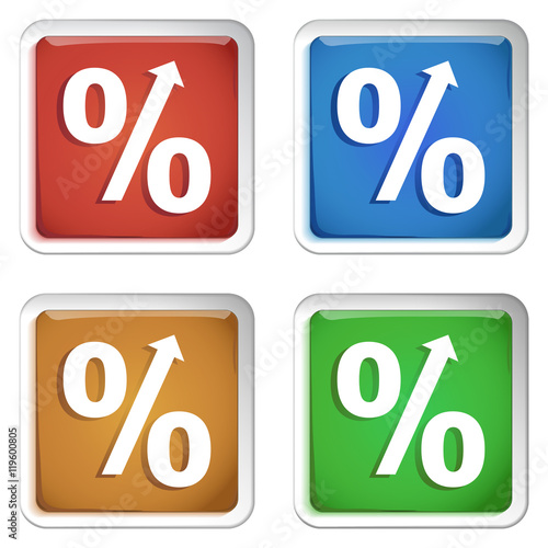 ikona kwadratowy plastikowy przycisk wektor