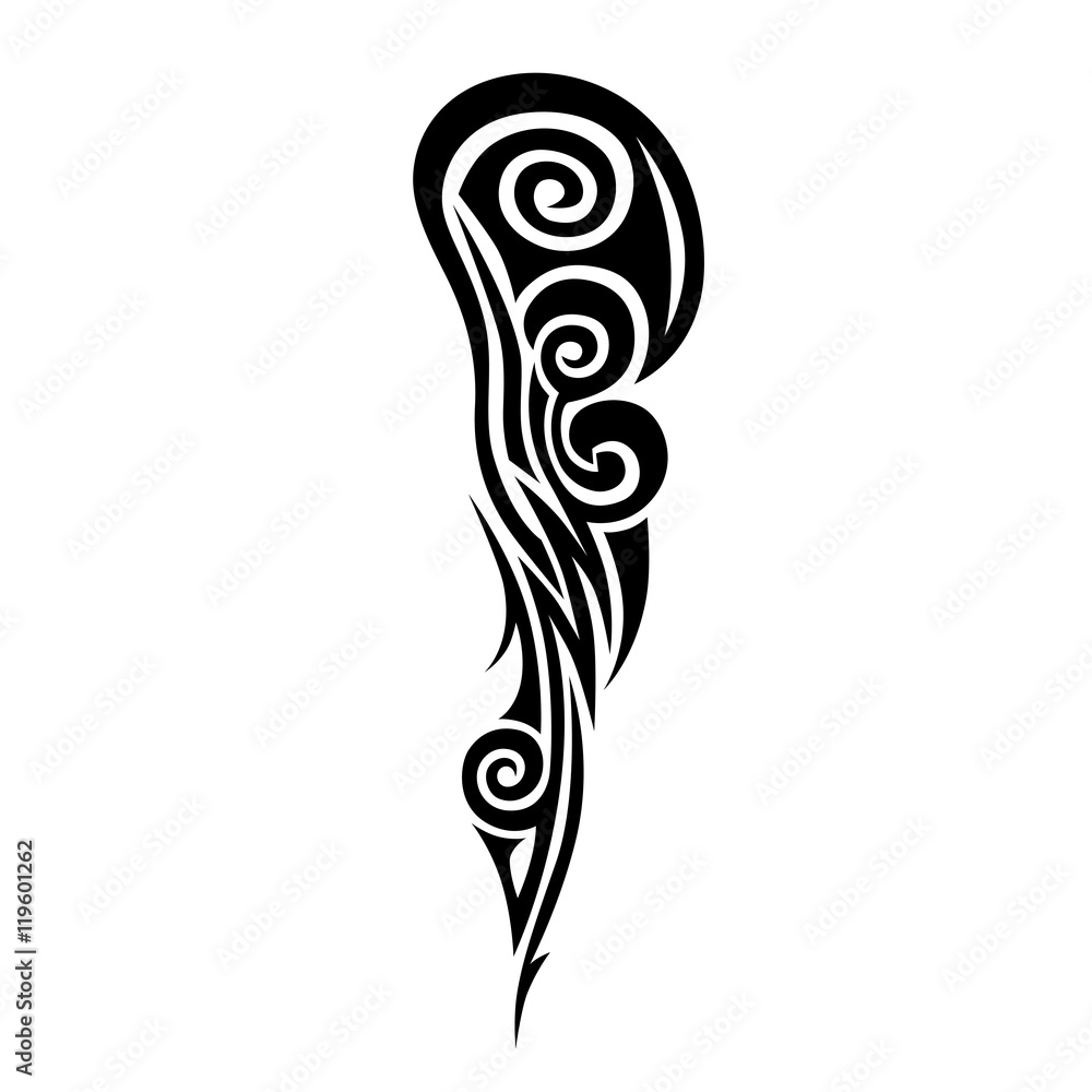 Tattoo design. Stencil. Pattern. Abstract black and white pattern for tattoo or another design ...