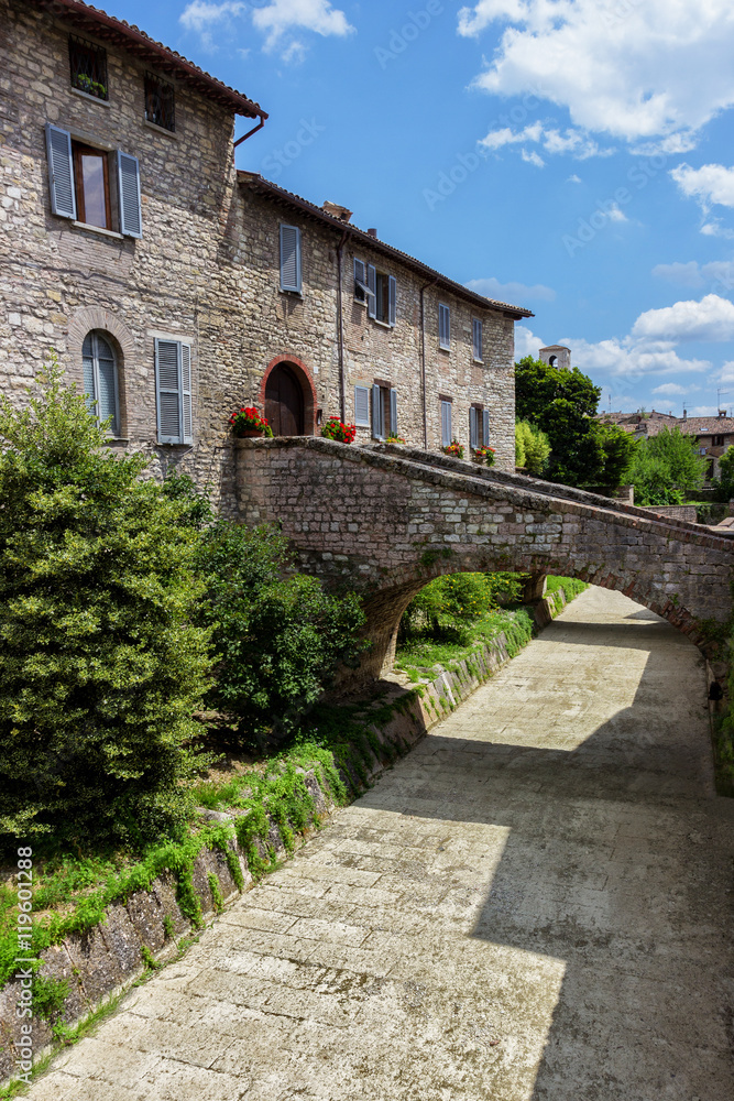 A beautiful glimpse of Gubbio, italian medieval town A beautiful glimpse of Gubbio, italian medieval town