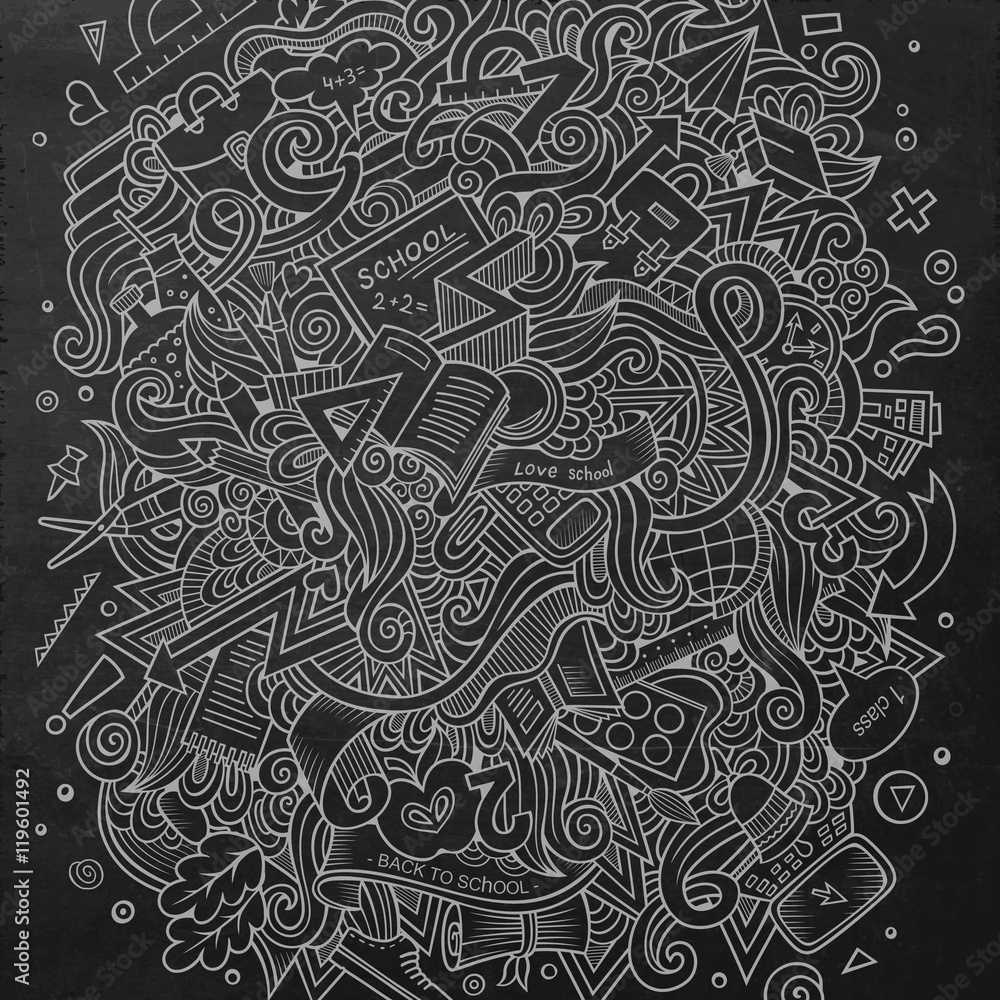 Cartoon doodles hand drawn School illustration Cartoon doodles hand drawn School illustration