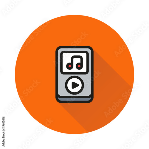 device musical player on round background