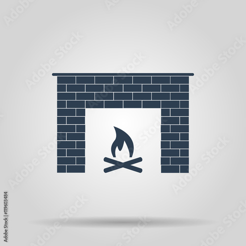 fireplace icon Vector concept illustration for design