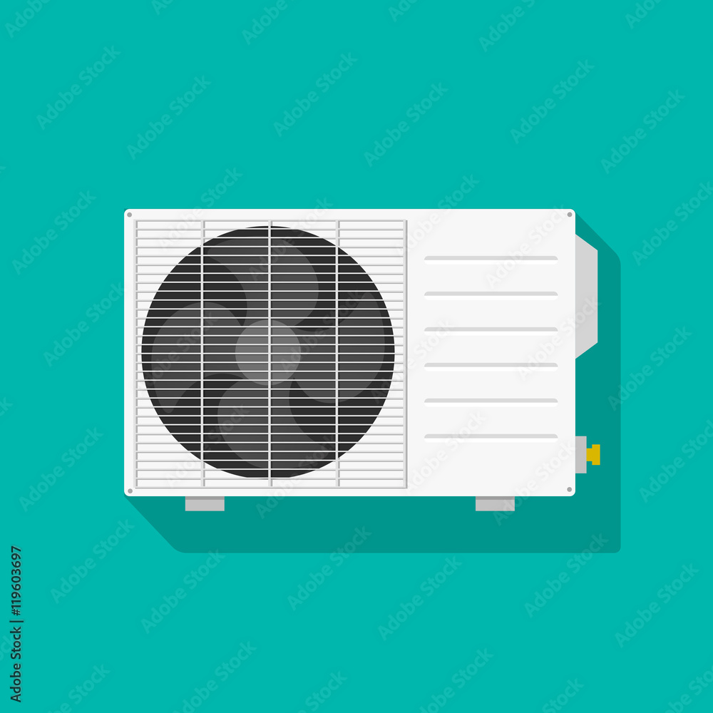 Air conditioner unit vector illustration isolated, flat white air ...