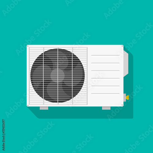 Air conditioner unit vector illustration isolated, flat white air conditioning unit icon