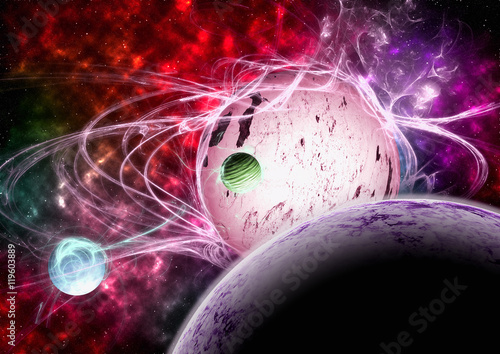 Fototapeta Naklejka Na Ścianę i Meble -  Planets and nebula