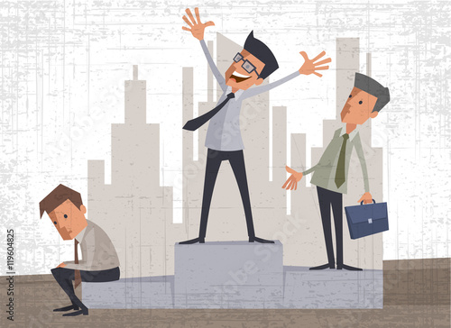 Victory young businessman in the race corporate