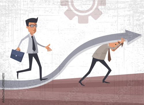 Young businessman choosing the right strategic path for career