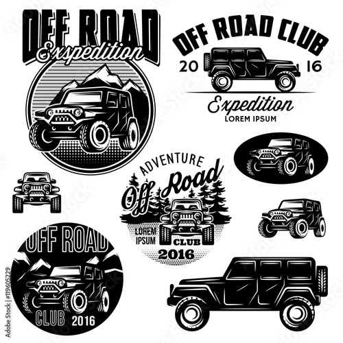 vector templates for SUVs off-road sport club logos