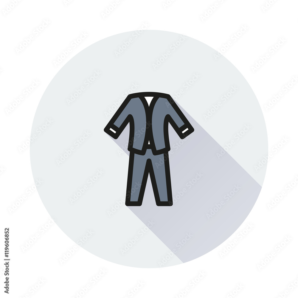 Suit icon isolated on round background