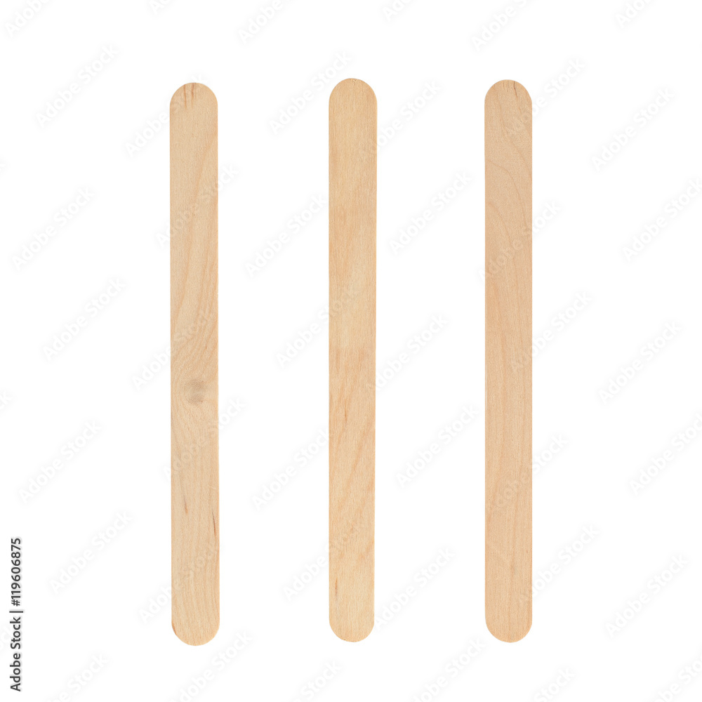 Wood ice cream sticks isolated on white background Wood ice cream sticks isolated on white background
