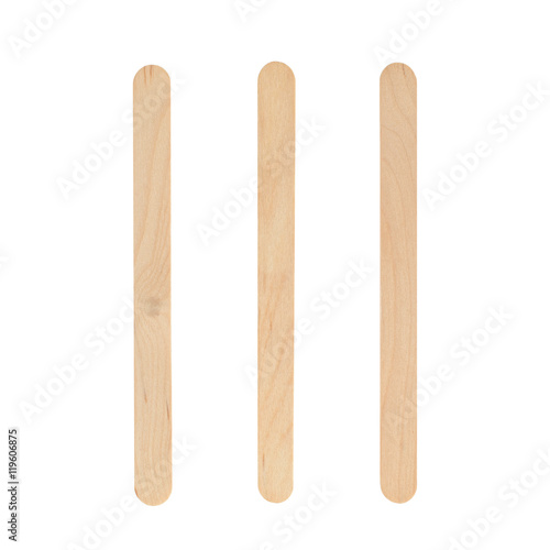 Wood ice cream sticks isolated on white background