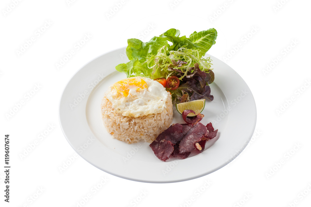 Fried rice with salted beef Fried rice with salted beef